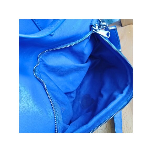 Fossil Riley Blue Large Crossbody Fold Over Tote Bag Purse Versatile Spacious - Picture 7 of 9